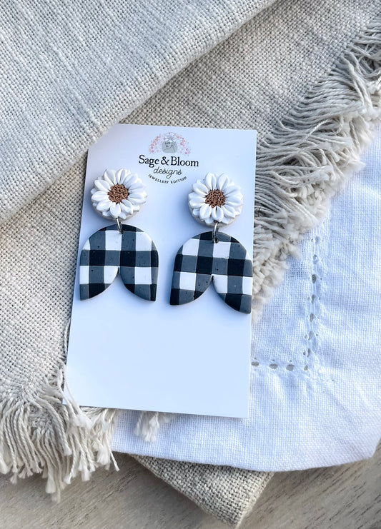 Simple Statement Black Gingham Dangle #2