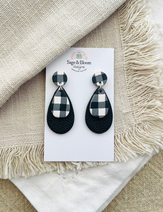 Classic Black Gingham Teardrop