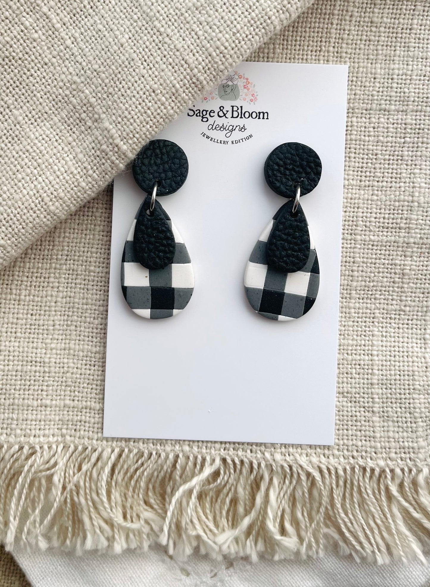 Black Gingham Dangle (petite)