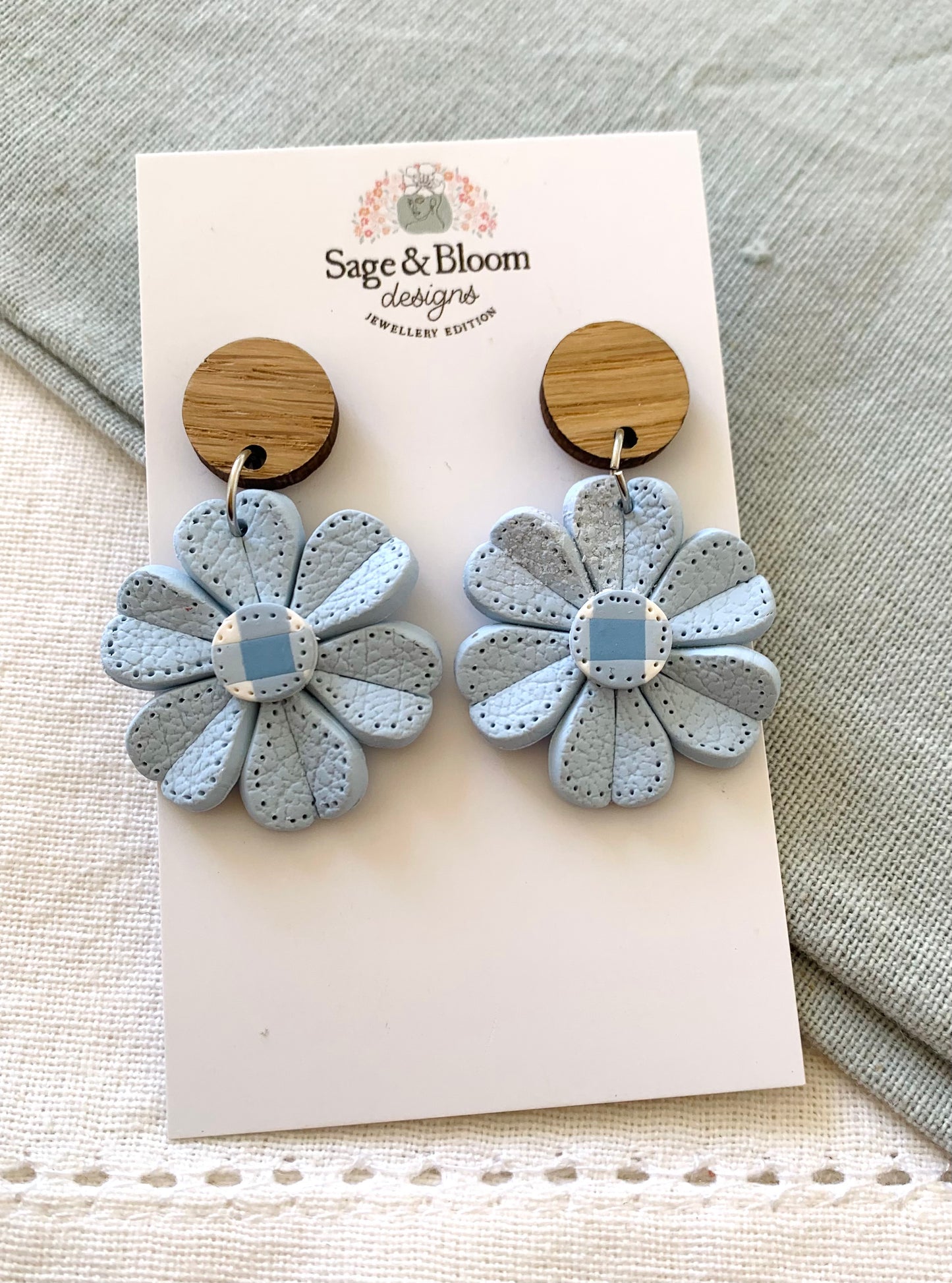 Classic Bloom - Textured Blue (Leather Look)